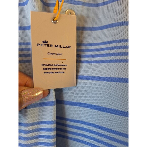Peter Millar Blue Striped Polo Shirt - Picture 5 of 7